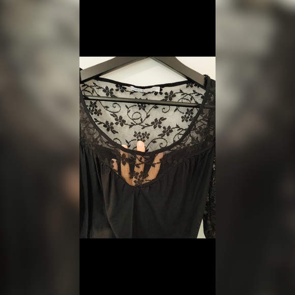 Fashion 80s esque Gothic Black Lace Mini Dress - Picture 7 of 7